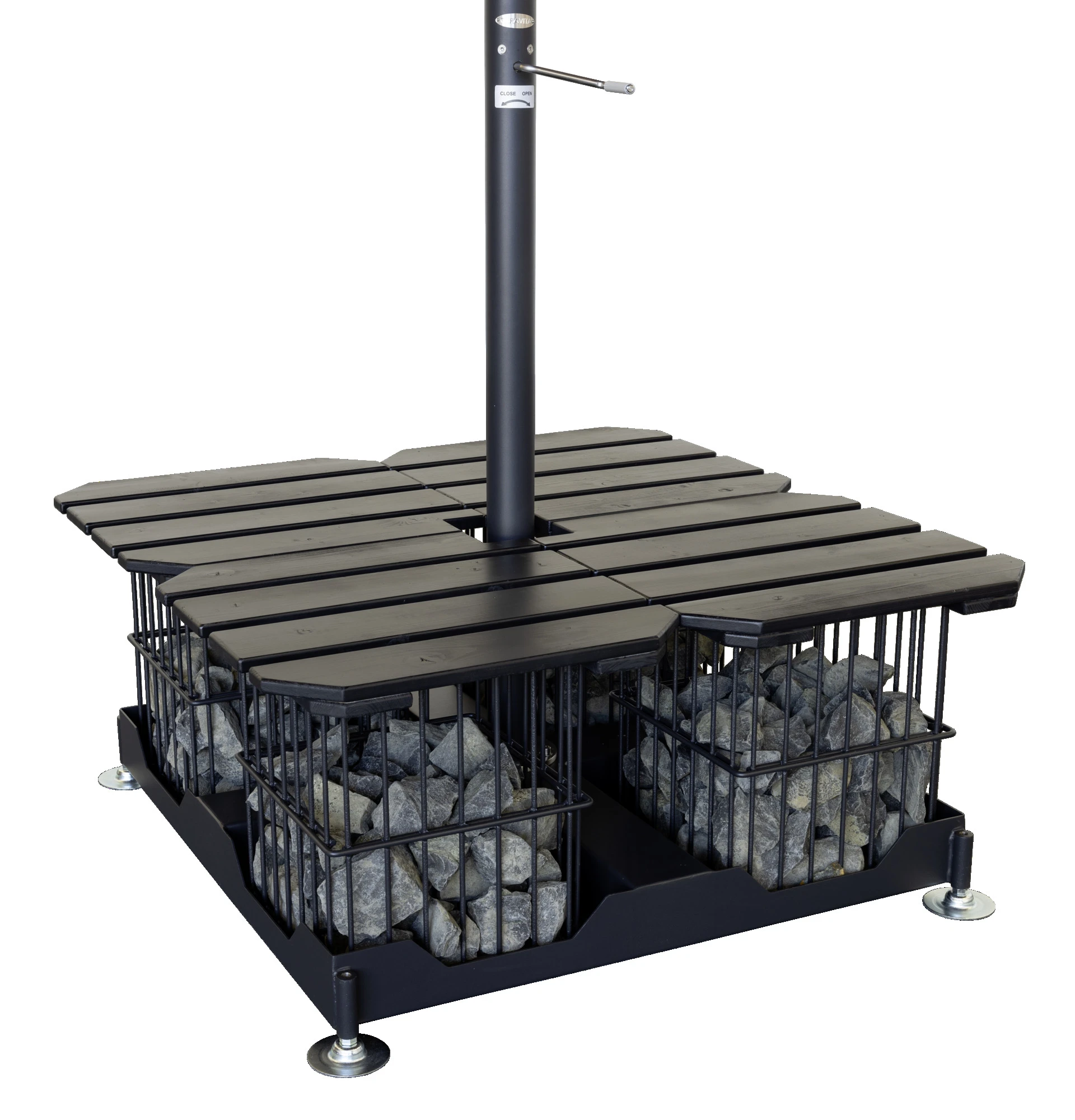 Moderner Saunaofen mit Steinbefüllung